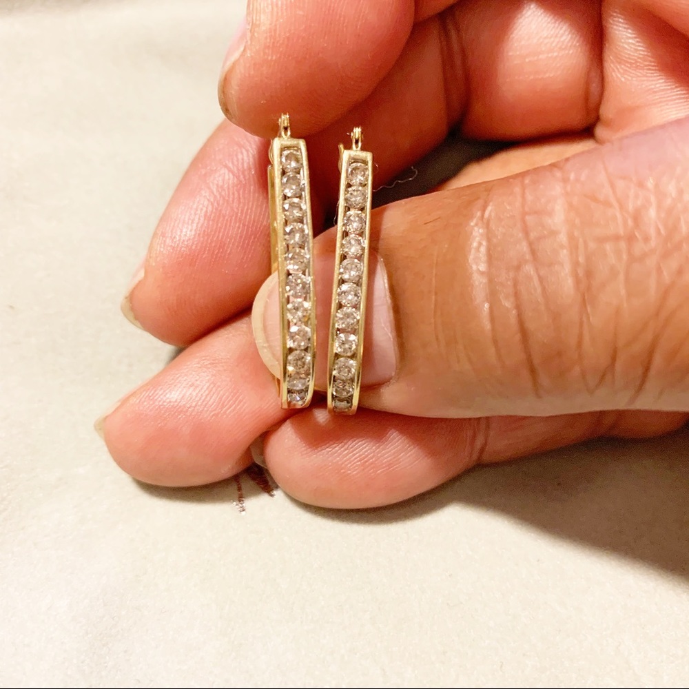 Genuine 14k Gold Earrings with Diamonds.